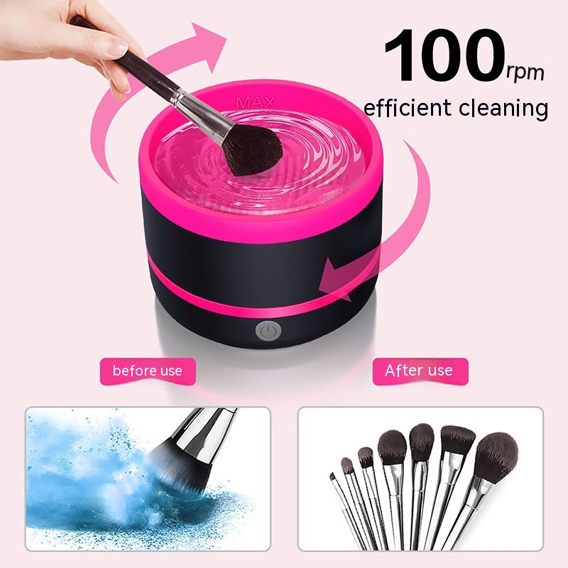 Electric Cosmetic Brush Cleaner Machine | Type-C USB Rechargeable | Automatic Rotary Cleaning | Portable Makeup Brush Cleaning Device | All Brush Types