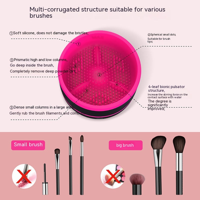 Electric Cosmetic Brush Cleaner Machine | Type-C USB Rechargeable | Automatic Rotary Cleaning | Portable Makeup Brush Cleaning Device | All Brush Types