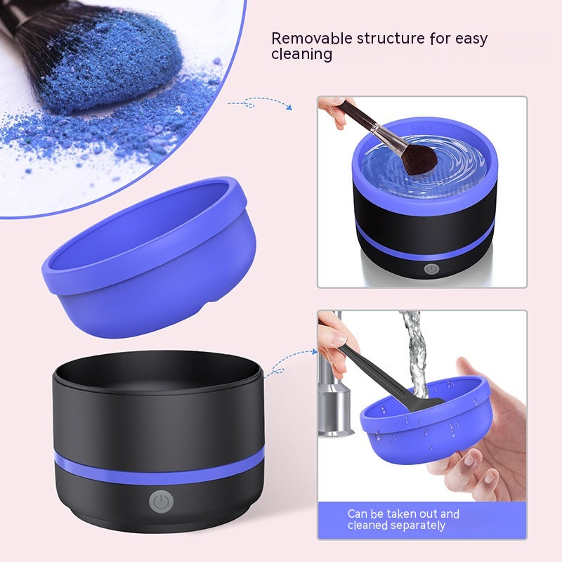 Electric Cosmetic Brush Cleaner Machine | Type-C USB Rechargeable | Automatic Rotary Cleaning | Portable Makeup Brush Cleaning Device | All Brush Types