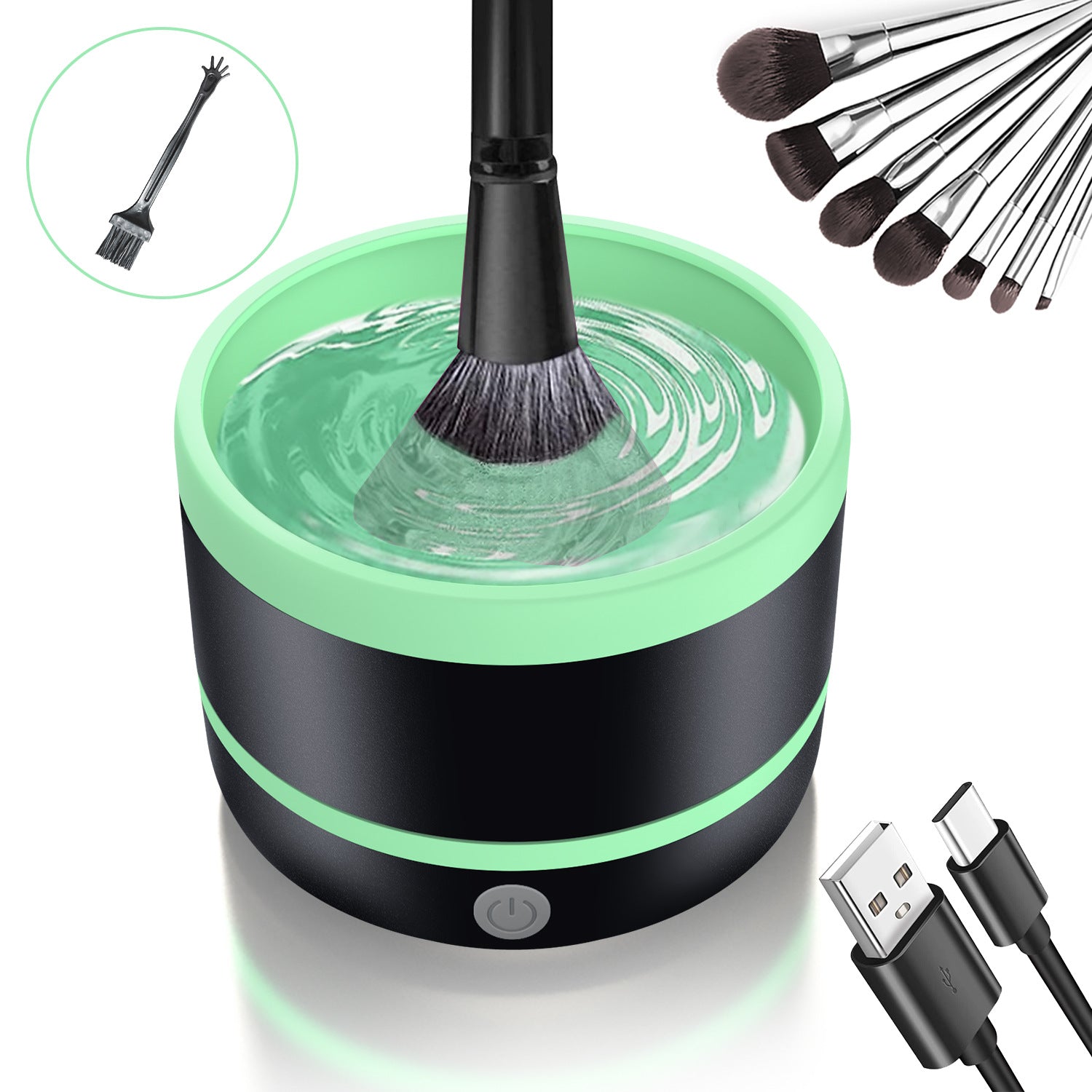 Electric Cosmetic Brush Cleaner Machine | Type-C USB Rechargeable | Automatic Rotary Cleaning | Portable Makeup Brush Cleaning Device | All Brush Types