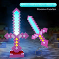 Luminous Diamond Sword World Surrounding Pixel Weapons Laser Sword Nightlight Ornaments to Buckle Two-In-One Children'S Toy Gift