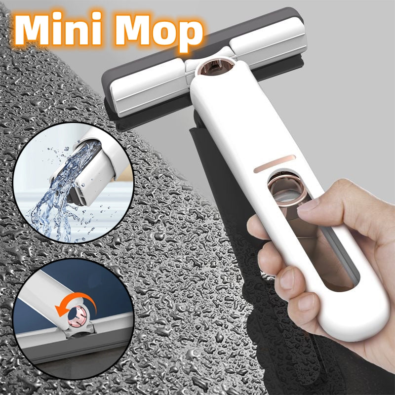 Mini Sponge Squeeze Mop – Portable Household Floor & Glass Cleaning Mop for Home, Car & Desk